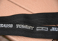 2 سم أشرطة حزام مطاطية سوداء مطبوعة بشعار بأحرف بيضاء مقطوعة