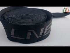 تقديم شريط مطاطي مزدوج الجوانب بشعار جاكار عريض للملابس مخصص 40 مم لك