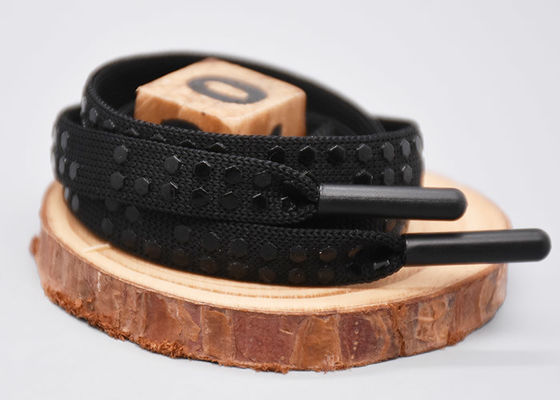 حبل ربط مسطح مخصص من البوليستر مطبوع بنقاط سيليكون للملابس الجاهزة