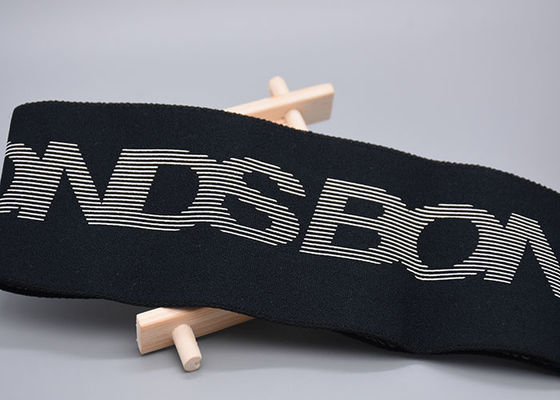 مزدوج الوجهين 100٪ شريط مطاطي القطن شعار سيليكون مطبوع للملابس الجاهزة